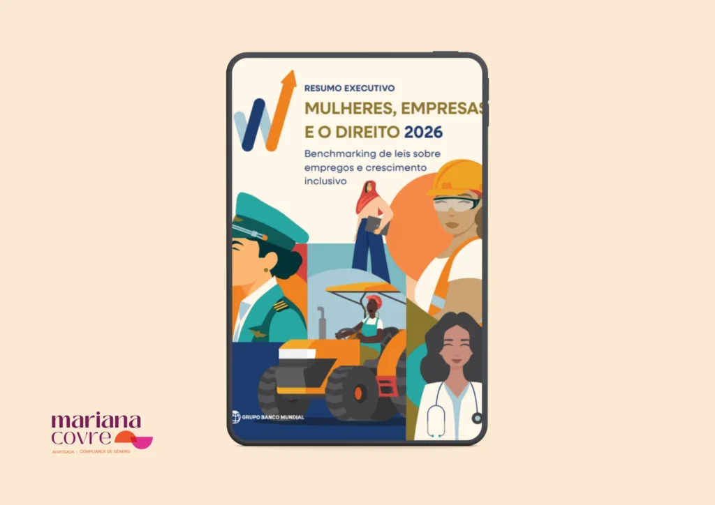 Capa do Resumo Executivo "Mulheres, Empresas e o Direito 2026", coautoria da advogada Mariana Covre, publicação do Grupo Banco Mundial.
